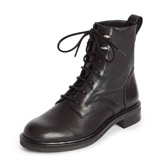 Rag & Bone Slayton Lace Up Black Leather Combat Boots - Picture 8 of 12